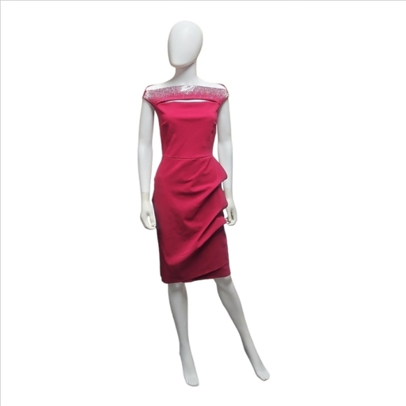 LA PETITE ROBE DI CHIARA BONIOff-The-Shoulder Mini Dress Red US 6 NWT
